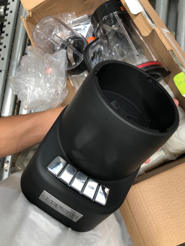 Photo 4 of Chefman Countertop + Travel Dynamic Blending System, 12-Piece Set, 3 Programmed Speeds & Pulse, Easy Ice Crushing for Shakes & Smoothies, Dishwasher-Safe 32-Oz Pitcher, 12-Oz & 2 24-Oz Tumblers, Black