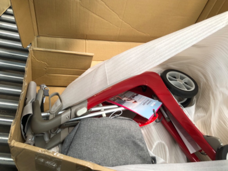 Photo 3 of ***SCRATCHED***byACRE Carbon Ultralight Rollator Walker with Organizer Bag, Red, Regular Track red regular track