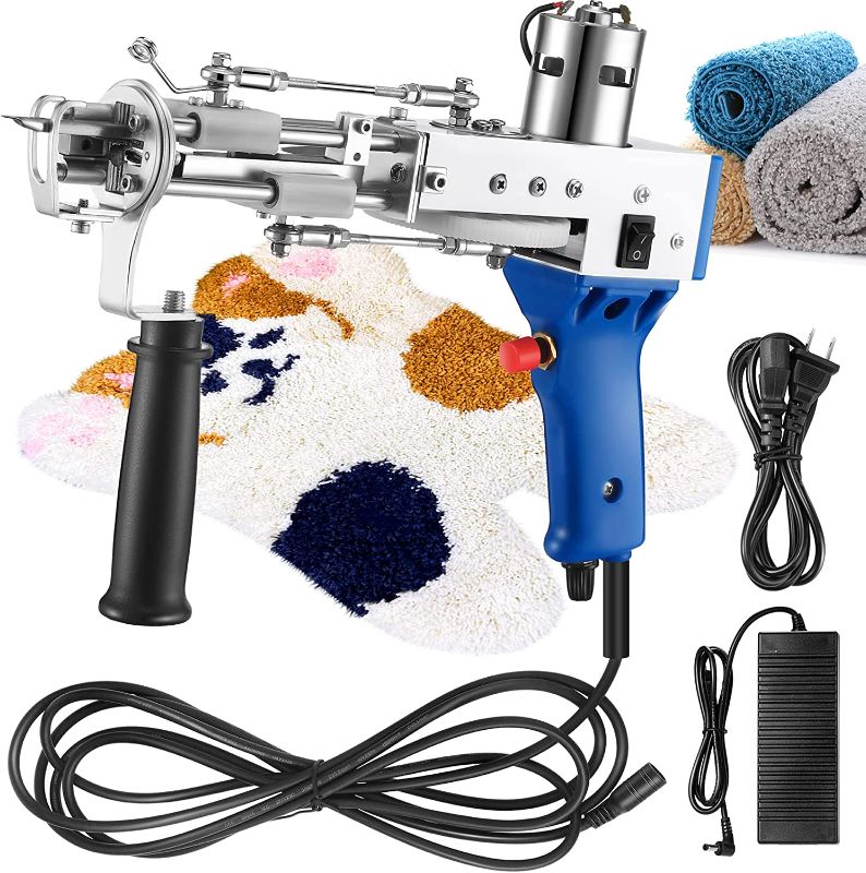 Photo 1 of ***NON-FUNCTIONAL*** Cut Pile Rug Tufting Gun Loop Tufting Gun 100V-240V Rug Gun Electric Carpet Weaving Flocking Machine Hand Held Punch Tools Embroidery Machine (Blue)
