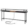 Photo 1 of *** USED*** *** LOOSEOR MISSING HARDWARE *** ** PARTS ONLY ** Narrow Long Sofa Table 70.9 in. L Charcoal Gray, 30.7 in. H Rectangle Wooden Console Table Power Outlets and USB Ports
