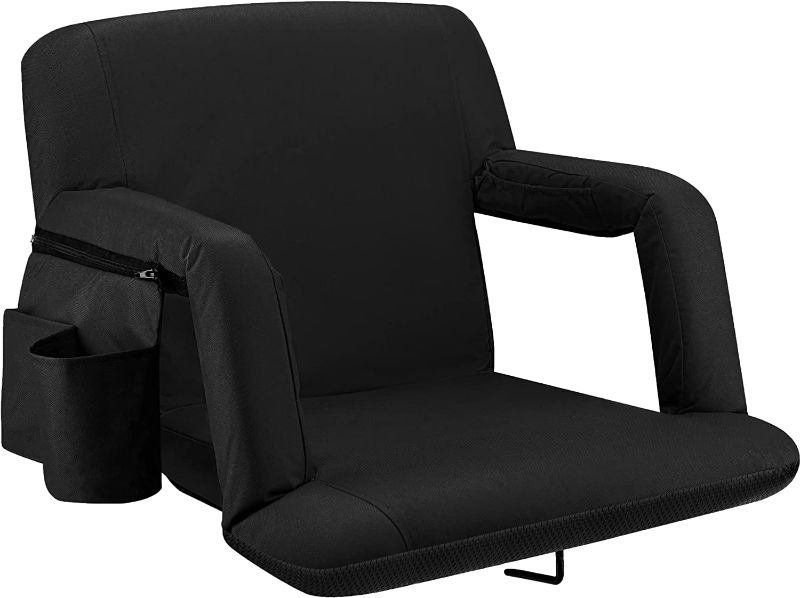 Photo 1 of *** USED IN LIKE NEW CONDITION *** Alpcour Folding Stadium Seat – Deluxe Reclining Wide Adults Camping Back Support Chair for Bleachers – Best Extra Thick Plus Size Waterproof Lightweight Sturdy Padded Bleacher Seats Backs
