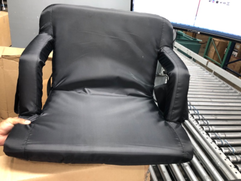 Photo 2 of *** USED IN LIKE NEW CONDITION *** Alpcour Folding Stadium Seat – Deluxe Reclining Wide Adults Camping Back Support Chair for Bleachers – Best Extra Thick Plus Size Waterproof Lightweight Sturdy Padded Bleacher Seats Backs

