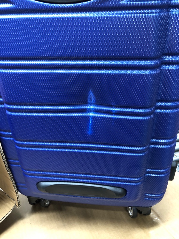 Photo 2 of *** DAMAGED*** Rockland Melbourne Hardside Expandable Spinner Wheel Luggage, Blue, Carry-On 20-Inch Carry-On 20-Inch Blue