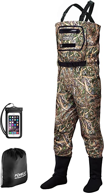 Photo 1 of Foxelli Breathable Waders – Fly Fishing Waders for Men and Women, Stockingfoot Breathable Camo Waders for Fishing & Hunting SZ 9
