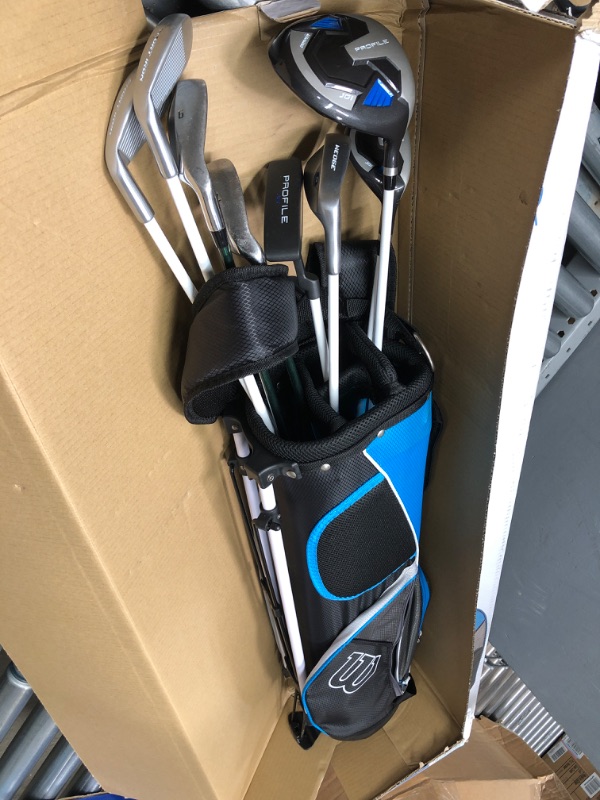 Photo 2 of WILSON Junior Profile JGI Complete Golf Club Package Set - Stand Bag Blue Large (11-13) Right