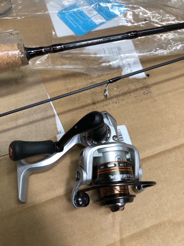 Photo 3 of * Damaged * Pflueger 5'6" Monarch Spinning Rod Combo, 2-Piece Graphite Rod, Size 30 Reel, Right/Left Handle Position, Lightweight and Corrosion-Resistant, Aluminum Spool, Disc Drag System