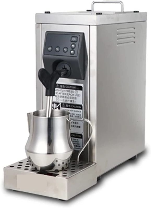 Photo 1 of MS-130T Milk Frother Tea Shop Commercial Automatic Steam Engine Coffee Frothing Machine Intelligent Full Setting Temperature (Color : 220-240V, Size : AU)
