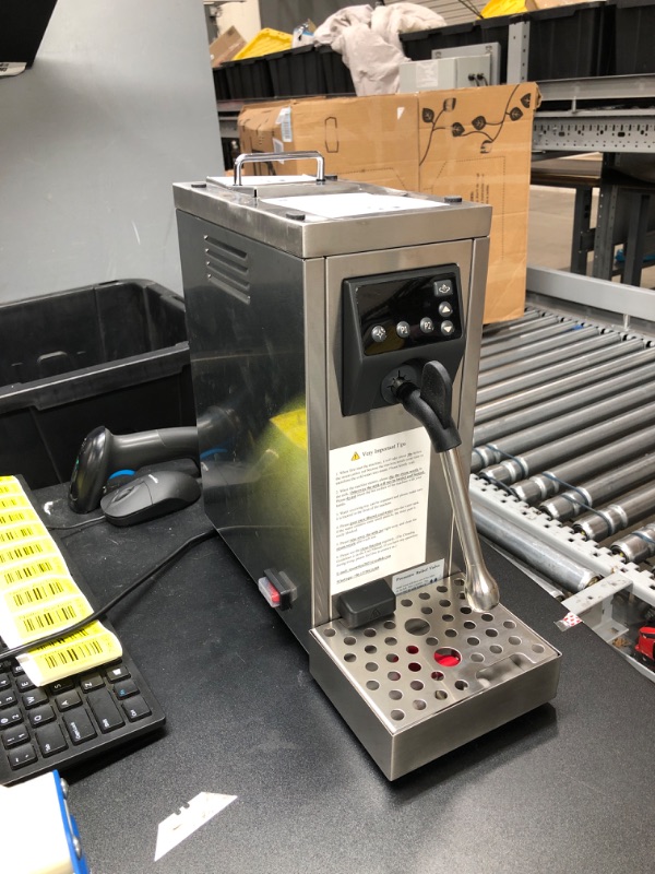 Photo 1 of MS-130T Milk Frother Tea Shop Commercial Automatic Steam Engine Coffee Frothing Machine Intelligent Full Setting Temperature (Color : 220-240V, Size : AU)
