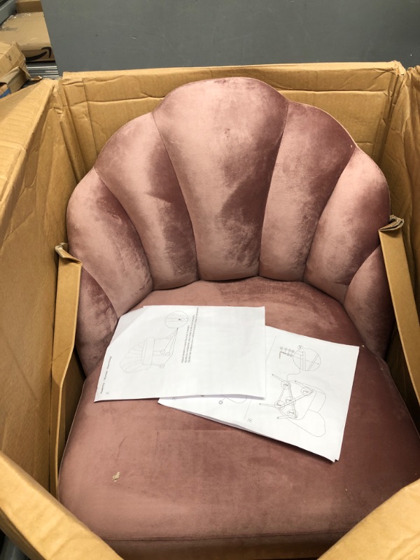 Photo 2 of **SEE NOTES**
Amazon Brand – Rivet Sheena Glam Tufted Velvet Shell Chair, 23.5'W, Rose