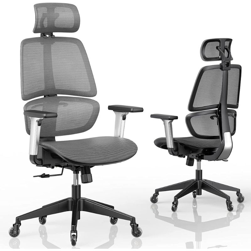 Photo 1 of ***PARTS ONLY NOT FUNCTIONAL***LINSY HOME Ergonomic Office Chair, Computer Mesh Chair for Home Office with 3D Headrest, Dark Gray
