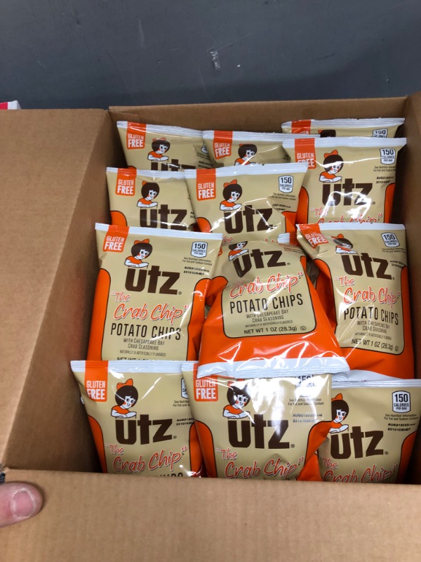 Photo 2 of 08 -21-23
Utz Crab Chips 1 oz. Bags, 42 Count, Crispy Fresh Potato Chips, Perfect for Vending Machines, Individual Snacks to Go, Trans-Fat Free
