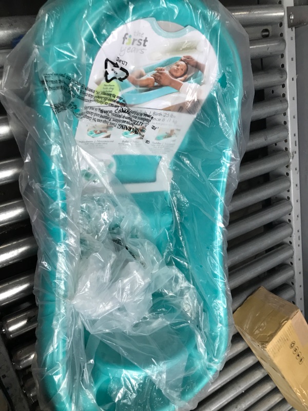 Photo 1 of The First Years Sure Comfort Deluxe Newborn to Toddler Tub, Teal Aqua