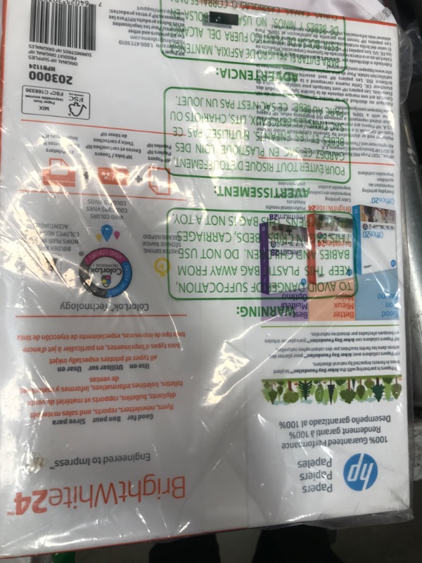 Photo 2 of HP Printer Paper | 8.5 x 11 Paper | BrightWhite 24 lb |1 Ream - 500 Sheets| 100 Bright | Made in USA - FSC Certified | 203000R 1 Ream | 500 Sheets Letter (8.5 x 11)