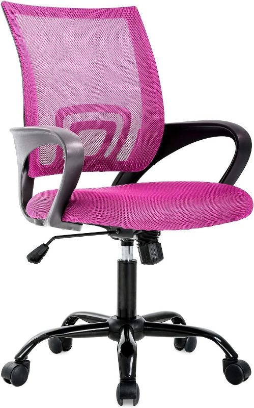 Photo 1 of BestOffice Mesh Computer Back Support Modern Executive Task Rolling Swivel Chair for Women, Men, Pink