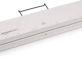 Photo 1 of Amazon Basics 12-Inch Thermal Laminator Machine with Rapid Warm-Up (1 min), 20 Assorted Laminating Pouches Included, White
