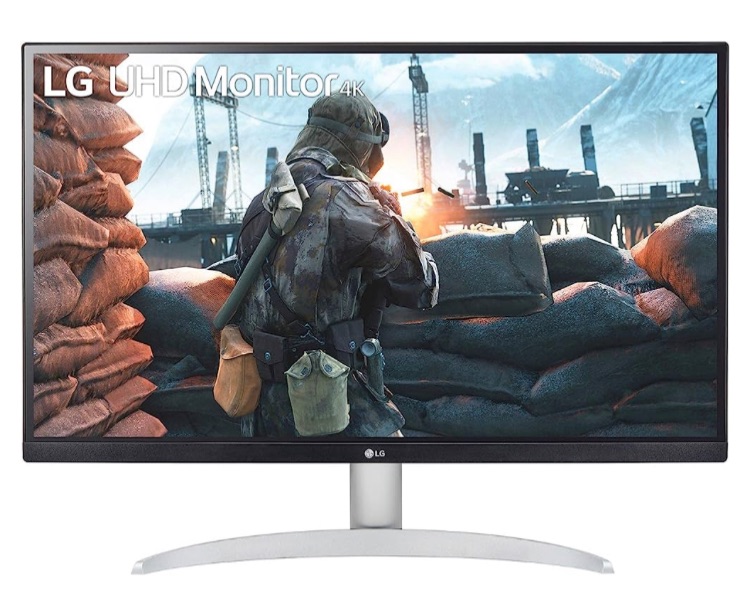 Photo 1 of LG 27UP600-W 27" 4K UHD IPS Monitor, DCI-P3 95%, 5ms (GTG), HDMI, VESA DisplayHDR 400, AMD FreeSync, Black Stabilizer, OnScreen Control, Reader Mode, White