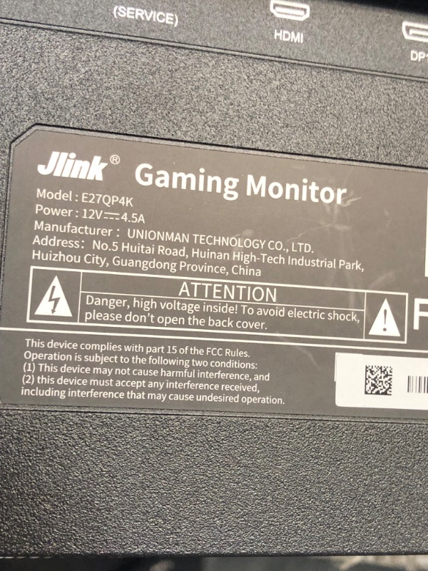 Photo 5 of Gaming Monitor - Jlink 27" 165Hz 1ms 1440P QHD (2560x1440) 106% sRGB Computer Monitor, Anti-Glare FreeSync G-sync HDR 2K VA Screen with HDMI DP USB, Tilt Swivel Height Pivot Adjustment, VESA Mountable