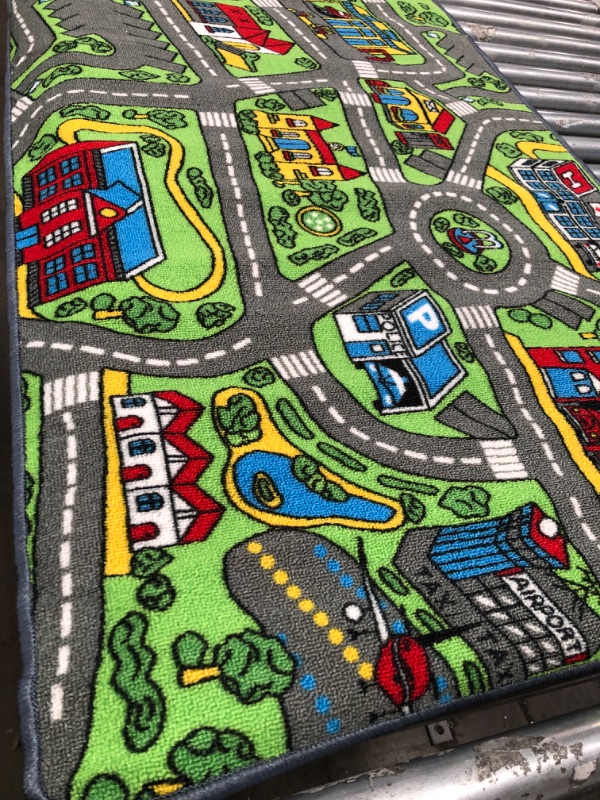 Photo 3 of Click N' Play Kids Play Mat, Large Area Rug for Kid and Toddler Bedroom or Playroom, Perfect as a Classroom Rug, Fun, Educational, Non-Slip Activity Rug for Boys and Girls with a Road for Toy Cars