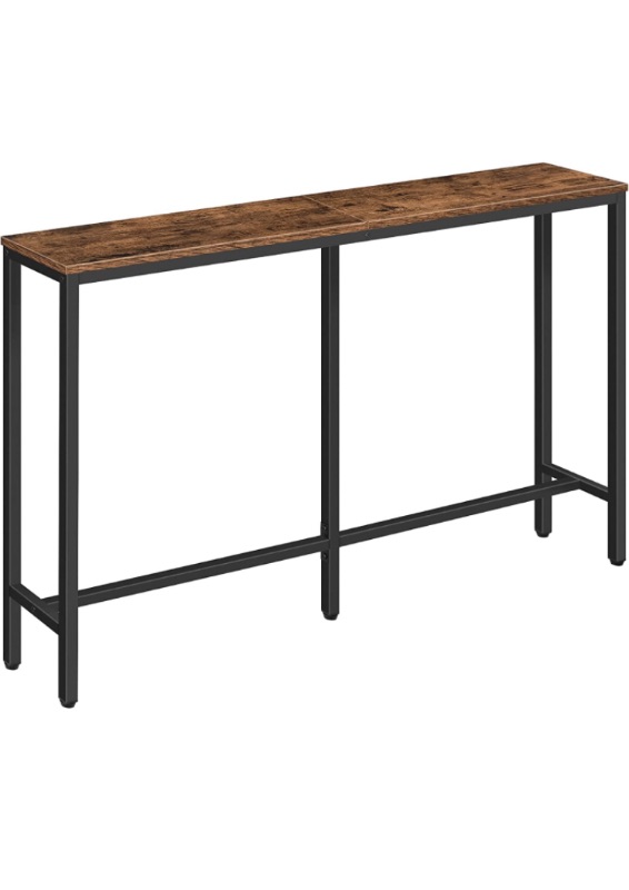 Photo 1 of  Console Table 47in Narrow Entryway Table, Rustic Brown