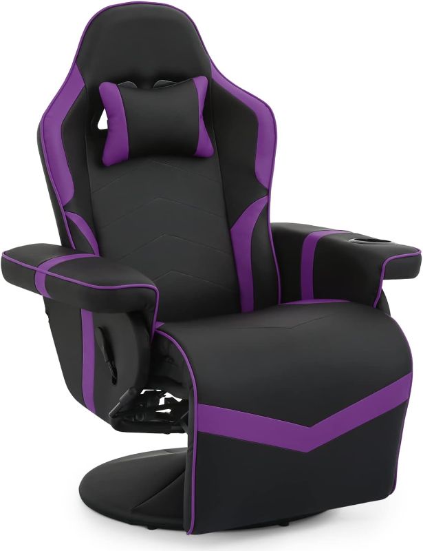 Photo 1 of **MASSAGE DOESN'T WORK***
MoNiBloom Gaming Chair Recliner Ergonomic Reclining Game Chair Bedroom Single Sofa Purple