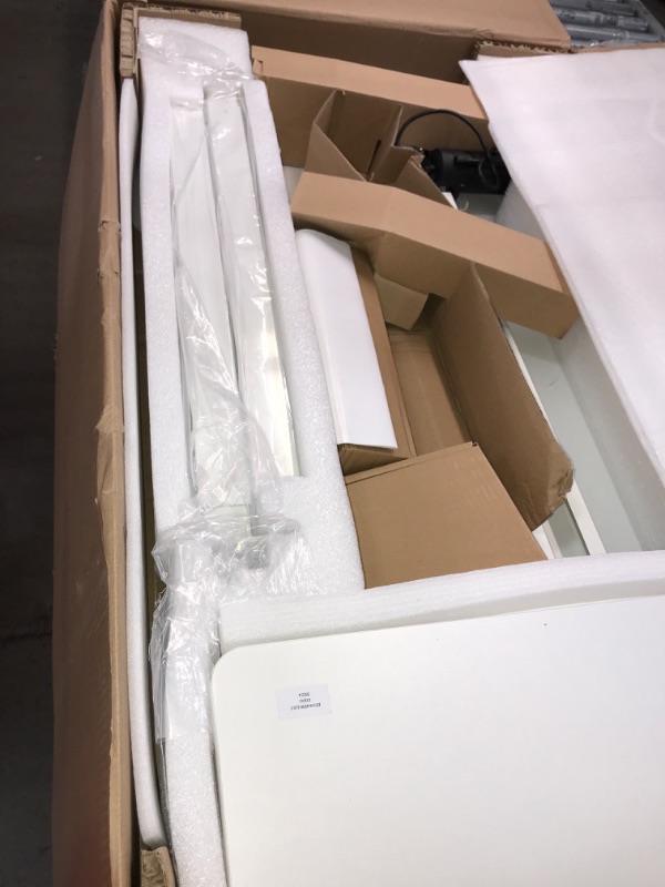 Photo 6 of FLEXISPOT Comhar Electric Standing Desk with Drawer Desktop & Adjustable Frame Quick Install w/USB Charge Ports, Child Lock, Modern, 48 inch (Bamboo/Black, Wood) Bamboo Texture/Black 48" white top 