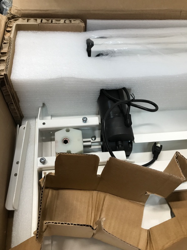 Photo 3 of FLEXISPOT Comhar Electric Standing Desk with Drawer Desktop & Adjustable Frame Quick Install w/USB Charge Ports, Child Lock, Modern, 48 inch (Bamboo/Black, Wood) Bamboo Texture/Black 48" white top 