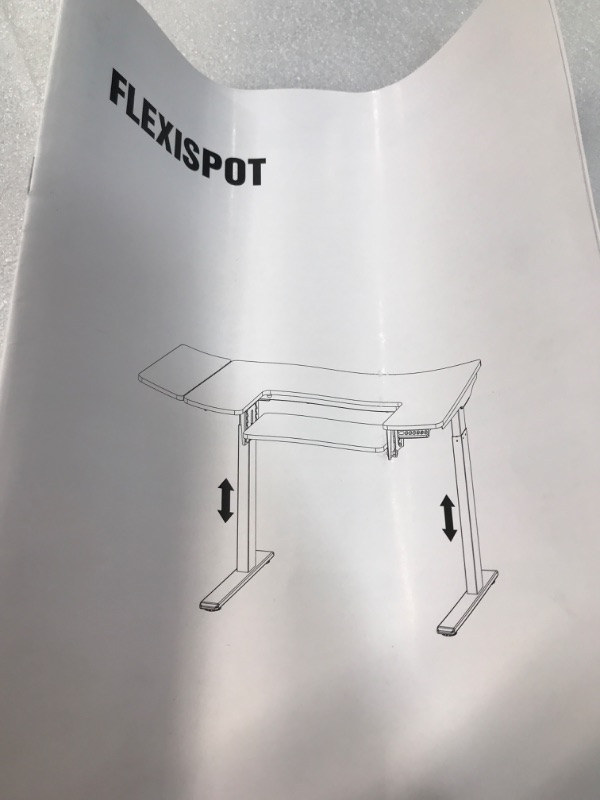 Photo 5 of FLEXISPOT Comhar Electric Standing Desk with Drawer Desktop & Adjustable Frame Quick Install w/USB Charge Ports, Child Lock, Modern, 48 inch (Bamboo/Black, Wood) Bamboo Texture/Black 48" white top 