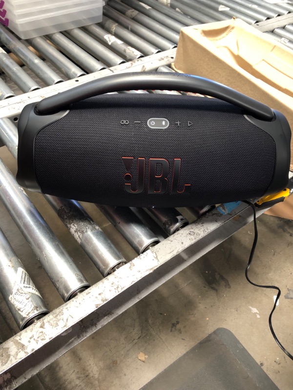 Photo 4 of JBL Boombox 3 - Portable Bluetooth Speaker, Powerful Sound and Monstrous bass, IPX7 Waterproof, 24 Hours of Playtime, powerbank, JBL PartyBoost for Speaker Pairing, and eco-Friendly Packaging (Black)
