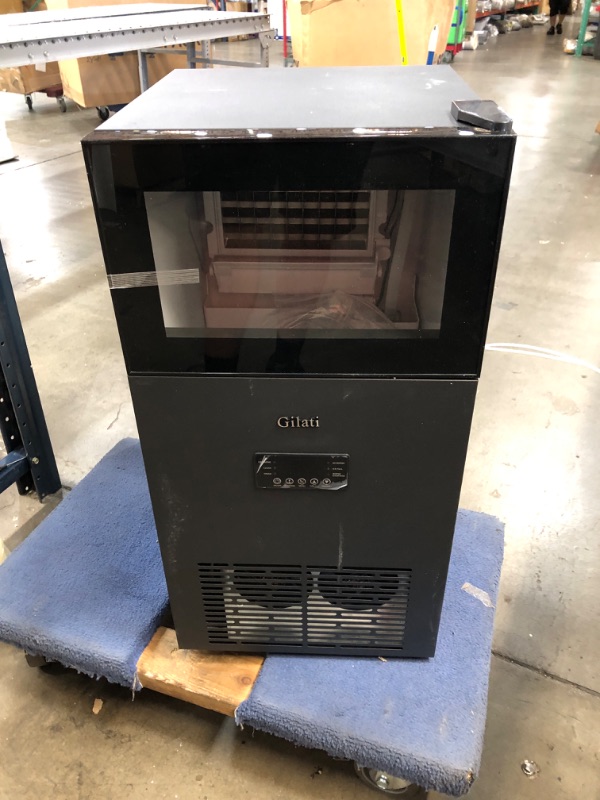 Photo 2 of Commercial Ice Maker 130Lbs/Day, Quick Ice Making Commercial Ice Machine with 35Lbs Capacity, Under Counter Ice Maker 15 Inch Wide, Stainless Steel Freestanding Ice Maker with A Black Satin Finish 130Lbs/Day Upgraded Stainless Steel