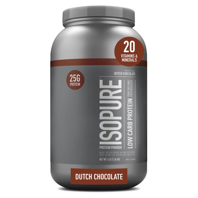 Photo 1 of **EXP 2/2025**
Isopure Dutch Chocolate Whey Isolate Protein Powder with Vitamin C & Zinc for Immune Support, 25g Protein, Low Carb & Keto Friendly, 3 Pounds (Pack of 1) 
