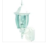 Photo 1 of 180 DEGREE WHITE ALEXANDRIA WALL LANTERN SCONCE WITH CURVED BEVELED GLASS