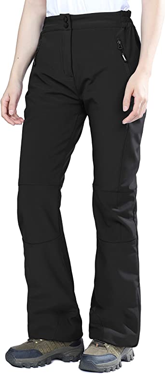 Photo 1 of Outdoor Ventures Women's Sleek Waterproof Softshell Fleece Lined Ski Snow Insulated High Rise Hiking Pants with Bottom Zipper (size 14-30)