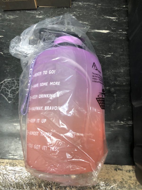 Photo 1 of *NOT exact stock photo, use for reference*
KEEPTO 1 Gallon Water Bottle with Straw-Motivational Water Jug with Time Marker, 