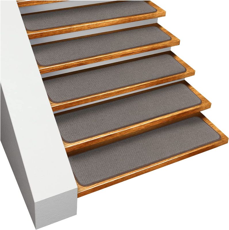 Photo 1 of  Home and More Set of 15 Skid-Resistant Carpet Stair Treads - Gray  8 Inches X 30 Inches