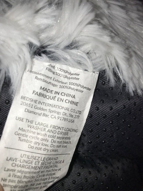 Photo 1 of (LIKE NEW) 20" Small Icy White (with Black Accents) Pet Donut Bed, Faux Fur, Plush