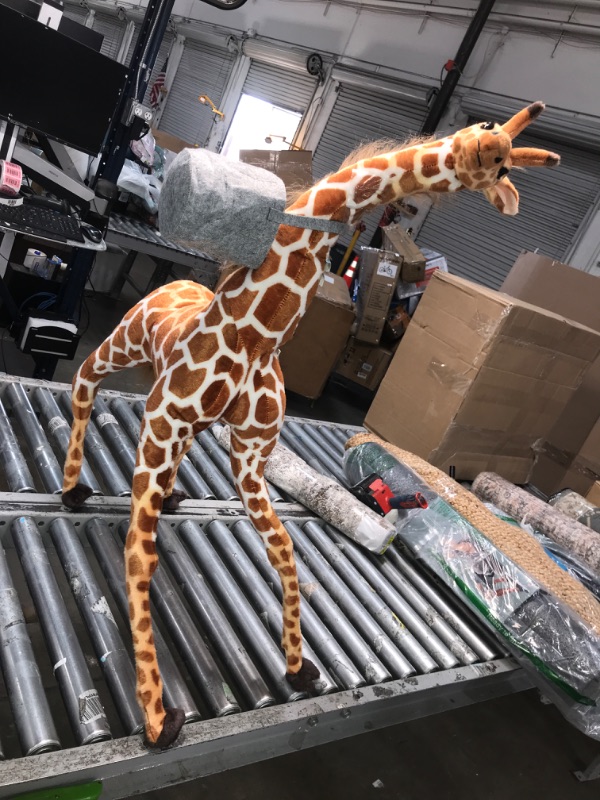 Photo 1 of BrinJoy 44x12" (approx) Bendable Giraffe Plush Toy with Grey Leaf & Bird Set