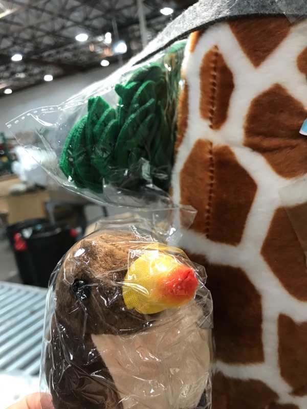 Photo 1 of BrinJoy 44x12" (approx) Bendable Giraffe Plush Toy with Grey Leaf & Bird Set