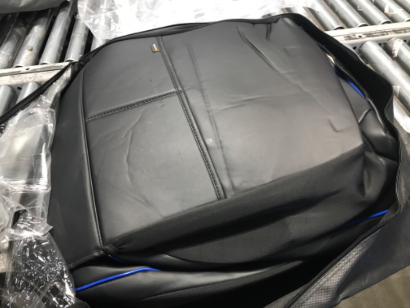 Photo 1 of Huidasource Silverado Seat Covers, Front & Rear Waterproof Leather Car Seat Cover, Seat Cushion Protector Fit for Chevy Silverado Sierra 2014-2018 1500, 2015-2019 2500HD 3500HD(Full Set/Black&Blue) Full Set/Black&Blue Crew Cab 2014-2018 Upgrade Version