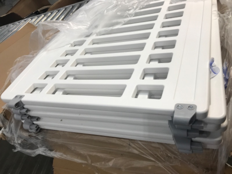 Photo 1 of * See Notes *Pet Playpen Foldable Gate for Dogs Heavy Plastic Puppy Exercise Pen with Door Portable Indoor Outdoor Small Pets Fence Puppies Folding Cage Medium Animals House Supplies WHITE 6*panel