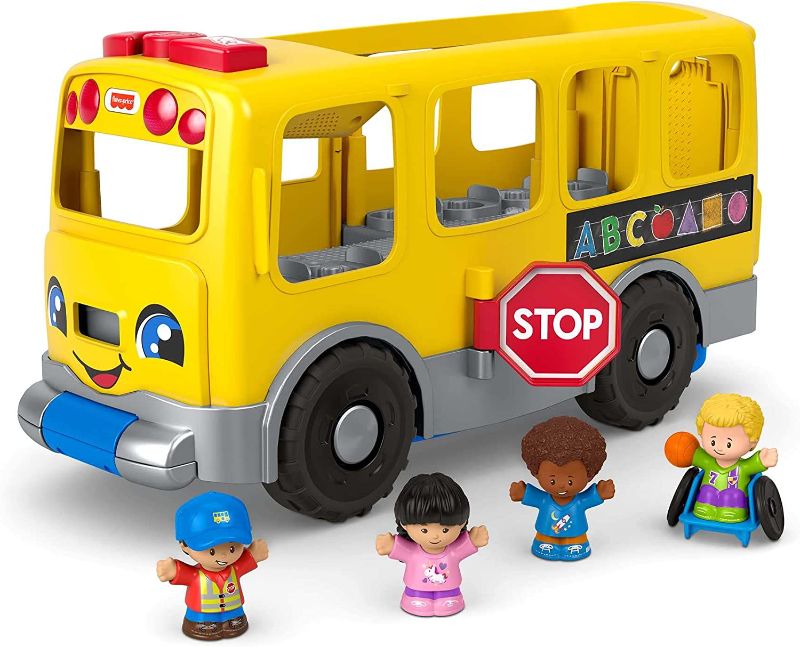 Photo 1 of Fisher-Price Little People Toddler Learning Toy Big Yellow School Bus With Lights Sounds & Smart Stages, 4 Figures, Ages 1+ Years