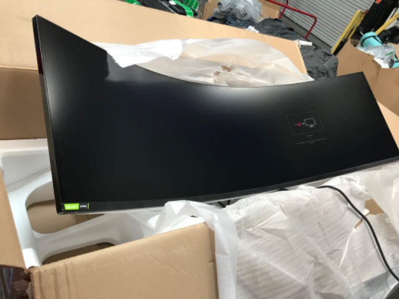 Photo 2 of SAMSUNG 49” Odyssey G9 Gaming Monitor, 1000R Curved Screen, QLED, Dual QHD Display, 240Hz, NVIDIA G-SYNC and FreeSync Premium Pro, LC49G95TSSNXZA, Black
