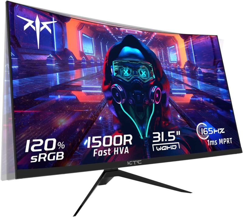 Photo 1 of KTC Gaming Monitor, 27 Inch 1440p 165Hz Monitor, 2K QHD 1ms GTG Fast IPS Computer Monitor, HDR, HDMI/USB C/DP, FreeSync & G-Sync, Swivel Tilt Height Pivot Adjustable, H27T22 (32-inch, 2K Curved)
