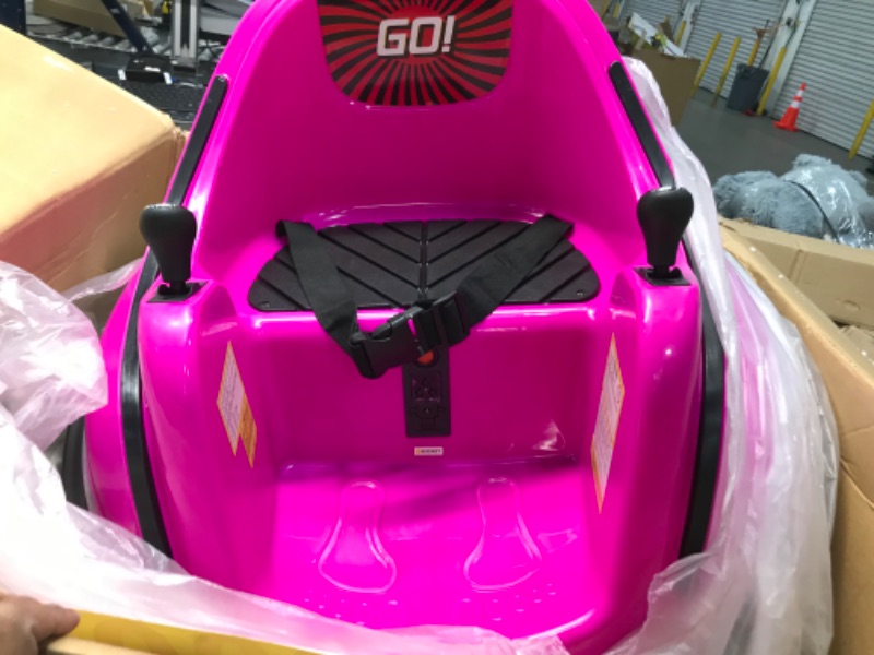 Photo 1 of The Bubble Factory Electric Kids Bumper car in Pink with Light and Music Including Remote Control and Extra Sticker Set to Customize The Bumper car.
