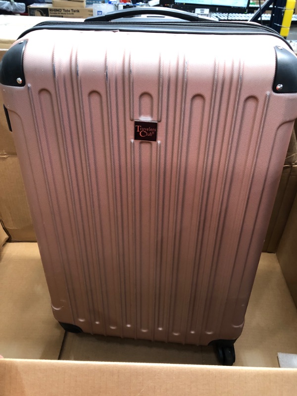 Photo 2 of *MINOR WEAR FROM USE*  Travelers Club Midtown Hardside 4-Piece Luggage Travel Set, Rose Gold 4-Piece Set Rose Gold