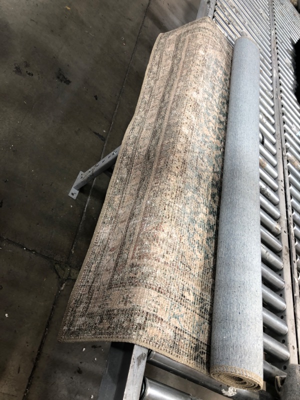 Photo 1 of Angela Rose x Loloi Aubrey Collection AUB-03 Jade / Natural, Traditional 5'-0" x 7'-0" Area Rug Jade / Natural 5'-0" x 7'-0"