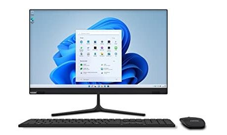 Photo 1 of 23.8? Full HD IPS All-in-One Desktop Computer with Windows 11 – Intel N4120 QuadCore, 4GB RAM, 128GB SSD, Dual-Band WiFi, Bluetooth, Expandable HDD – AIO PC with Front Camera, Wireless Keyboard, Mouse