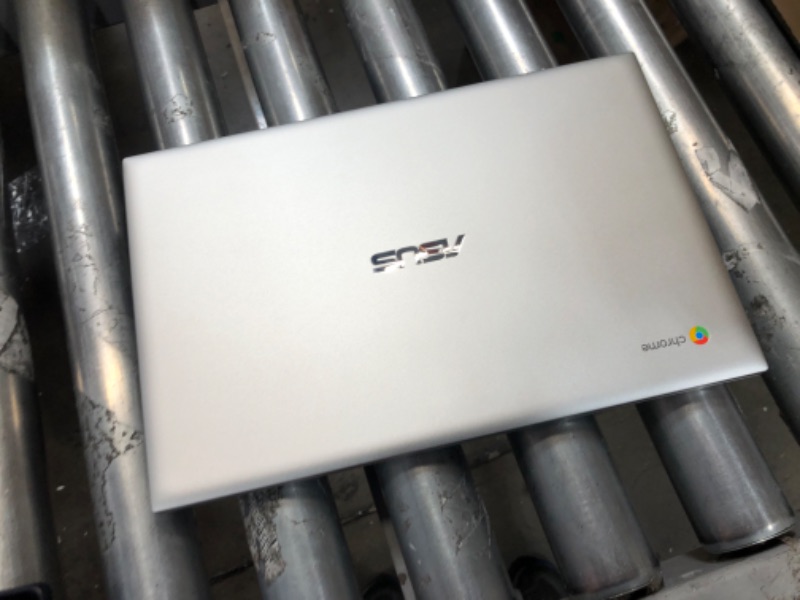 Photo 1 of **NEEDS PROFESSIONAL REPAIR (SEE NOTES)**   ASUS - 14" Chromebook - Intel Core M3-8100Y - 8GB Memory - 64GB eMMC - Backlit Keyboard - WiFi 6 - Silver