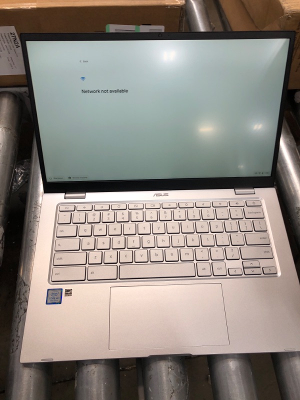 Photo 2 of **NEEDS PROFESSIONAL REPAIR (SEE NOTES)**   ASUS - 14" Chromebook - Intel Core M3-8100Y - 8GB Memory - 64GB eMMC - Backlit Keyboard - WiFi 6 - Silver