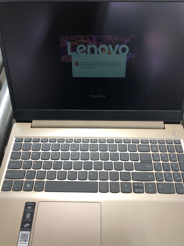 Photo 3 of **NEEDS PROFESSIONAL REPAIR (SEE NOTES)**  Lenovo - IdeaPad 3 15" HD Touch Screen Laptop - Intel Core i3-1115G4 - Intel UHD Graphics - 8GB Memory - 256GB SSD - Platinum Grey 8GB RAM | 256GB SSD Platinum Grey