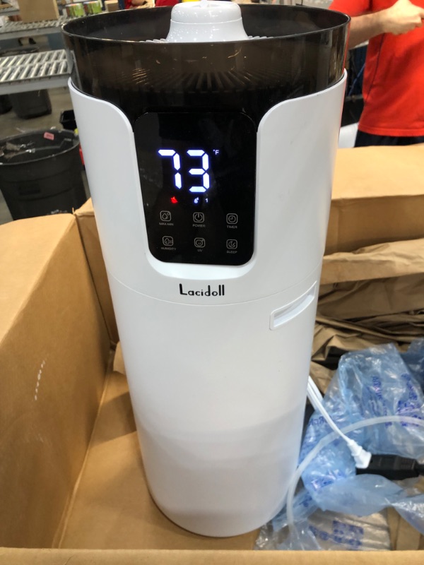 Photo 2 of LACIDOLL Humidifiers for Large Room Wholehouse Humidifier 1000 sq. ft 4.2 Gal 16L Floor Humidifier 360° Nozzles Cool Mist Ultrasonic Humidifier Output Top Fill Tower Humidifier for Home Office
